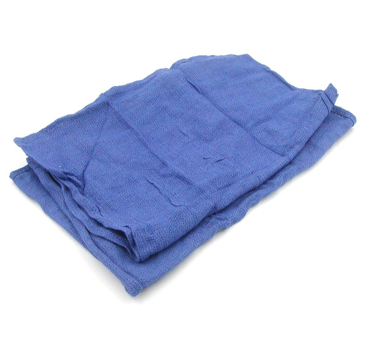 Up close image of a new blue surgical towel